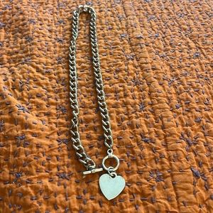 Stainless steel Vintage Necklace with heart Pendant